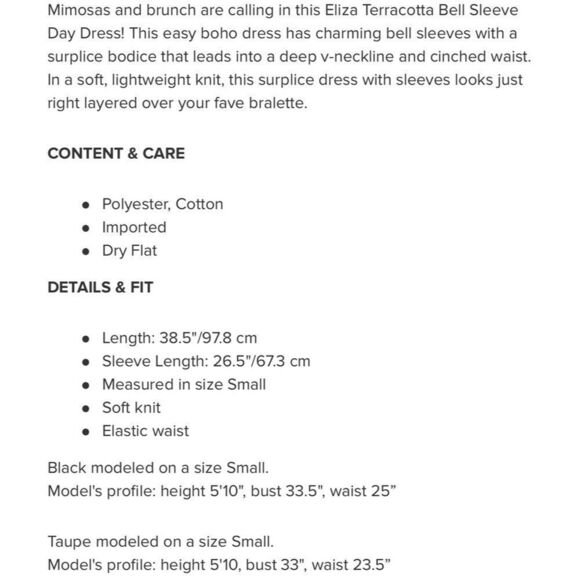 TOBI Eliza Bell Sleeve Terracota Cotton Knit Day Dress Size Small - Picture 11 of 13